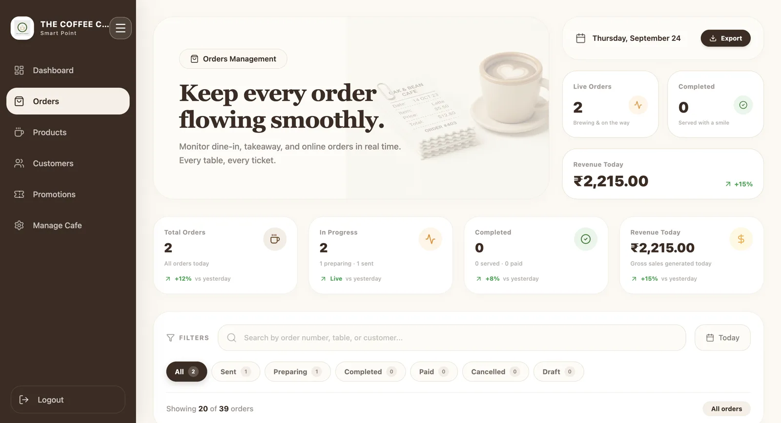 Cafe POS System — Point of Sale & Billing Management — Showcase Asset 11