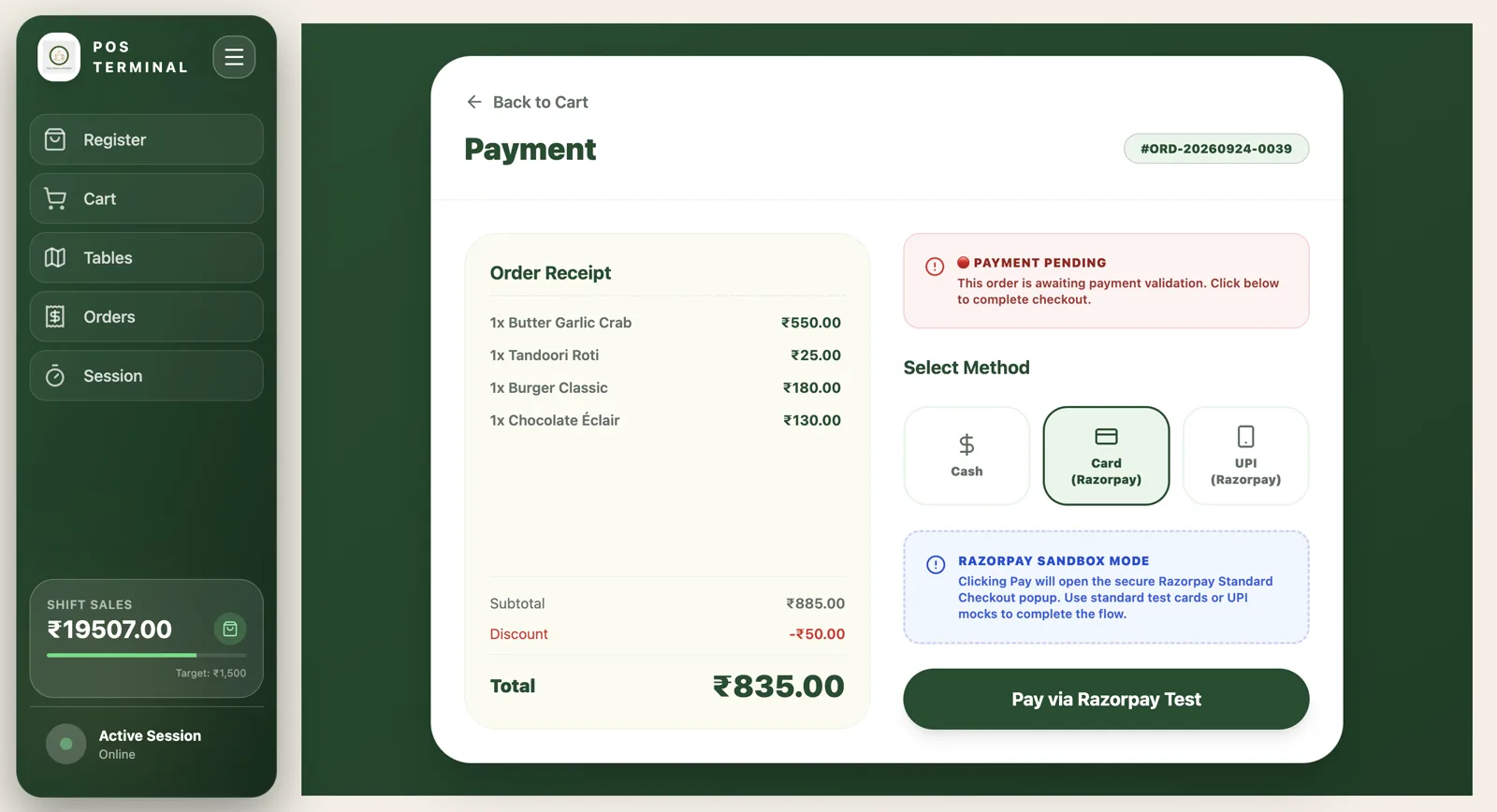 Cafe POS System — Point of Sale & Billing Management — Showcase Asset 6