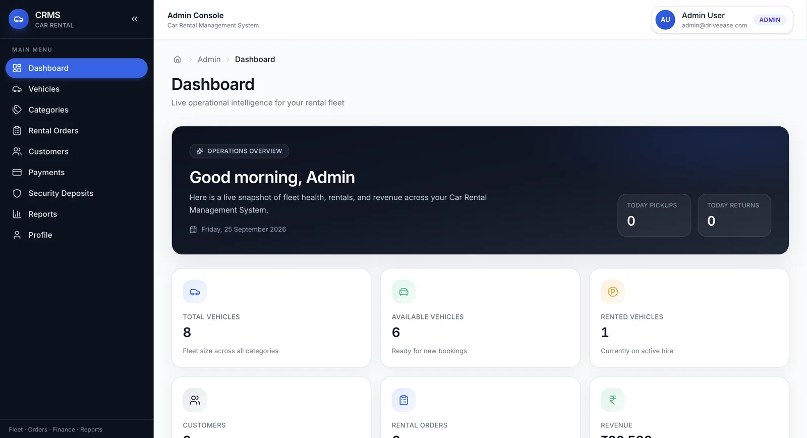Car Rental System — Fleet Management & Online Booking Portal — Showcase Asset 1
