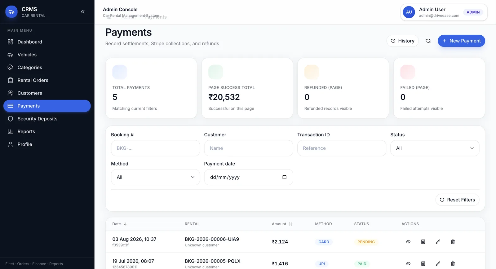 Car Rental System — Fleet Management & Online Booking Portal — Showcase Asset 10