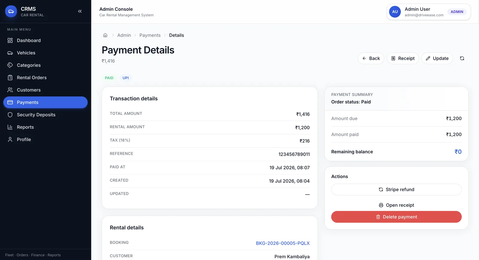 Car Rental System — Fleet Management & Online Booking Portal — Showcase Asset 11