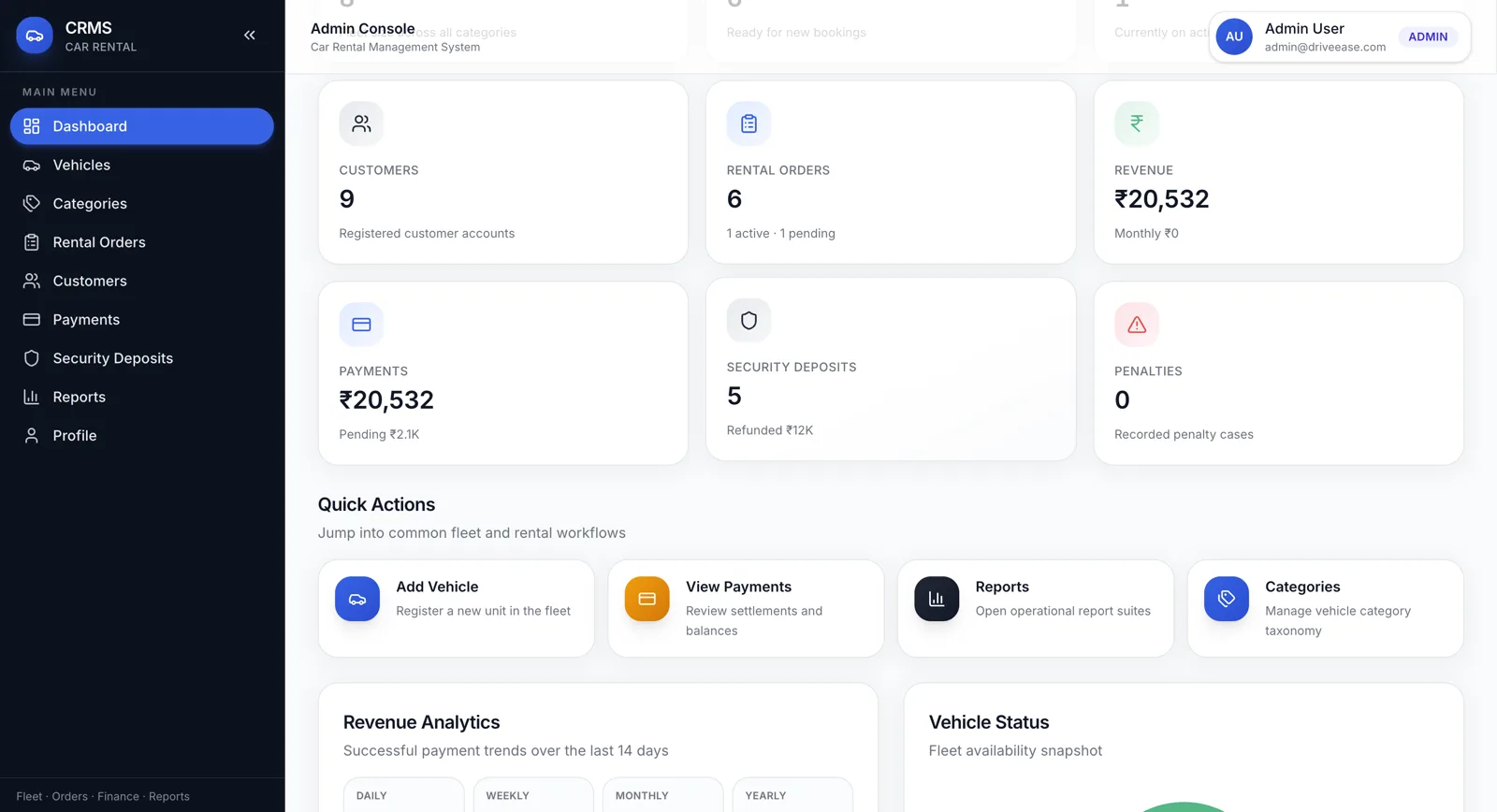Car Rental System — Fleet Management & Online Booking Portal — Showcase Asset 3