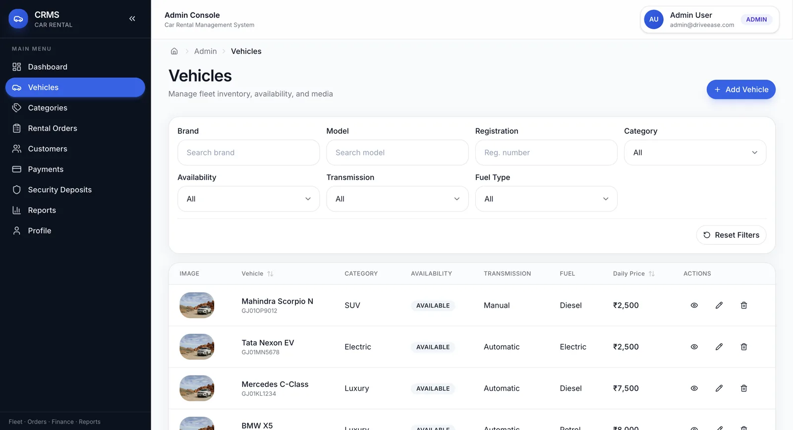 Car Rental System — Fleet Management & Online Booking Portal — Showcase Asset 6