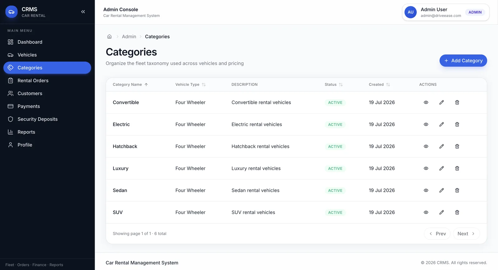 Car Rental System — Fleet Management & Online Booking Portal — Showcase Asset 7