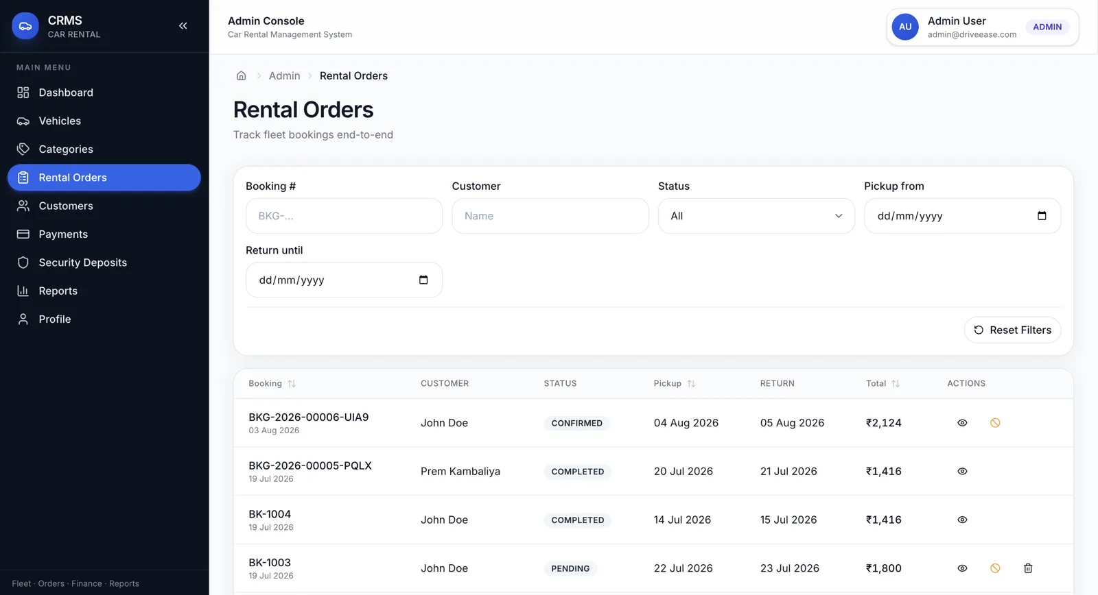 Car Rental System — Fleet Management & Online Booking Portal — Showcase Asset 8